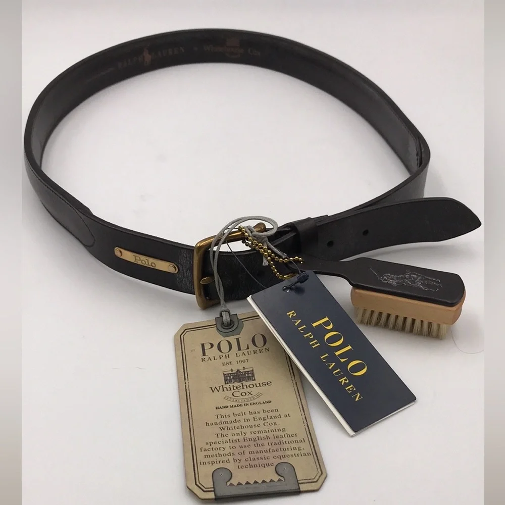 Polo Ralph Lauren Whitehouse Cox Teak Brown Men Leather Belt
